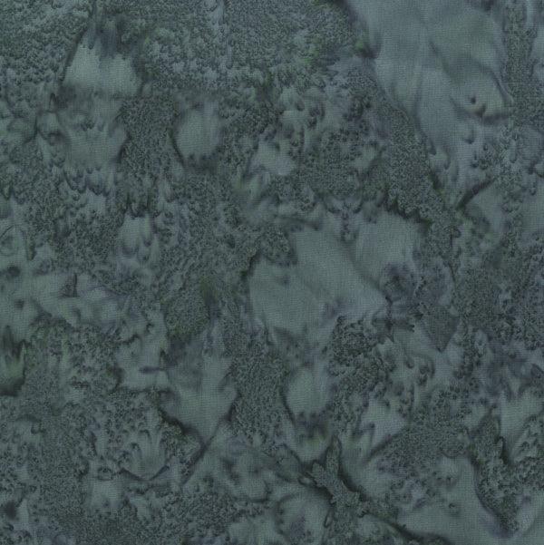 Textured batik-style lava solid fabric, mottled pewter gray surface.