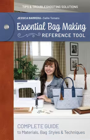 Essential bag making reference tool book cover with title and crafting materials