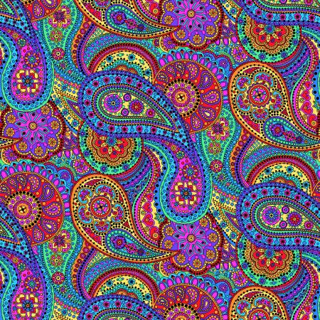 Paisley Paradise 108 WIDE BACK Multi Large Paisley 108in Wideback # 1181W-123 from Henry Glass Sold by the Half Yard