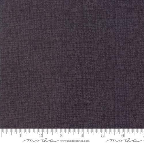 Thatched Shadow fabric with fine textured weave in dark purple-gray
