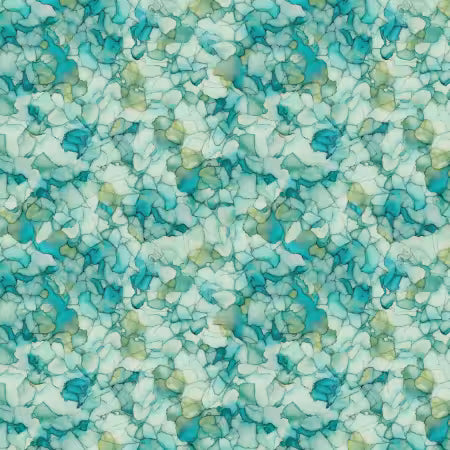 Flight of Beauty Aqua Petal Mosaic # 16240406-02 from Camelot Fabrics