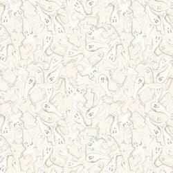 Light cream fabric with small white ghost pattern