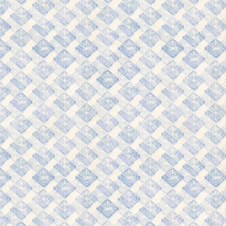 Blue and white geometric diamond pattern fabric