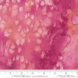 Watercolor floral quilting fabric in rose and plum with soft cloud blooms