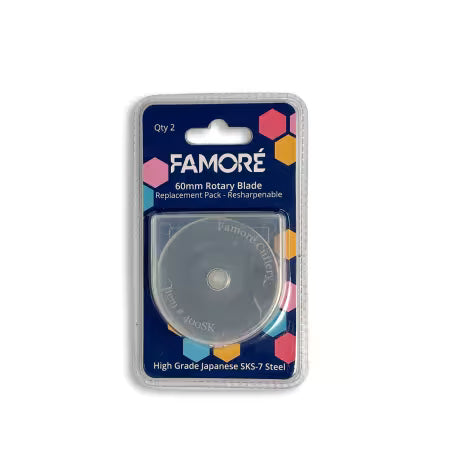 60mm Rotary Blade Replacement Pack - 2pc # 460SK-2PK from Famore Cultery