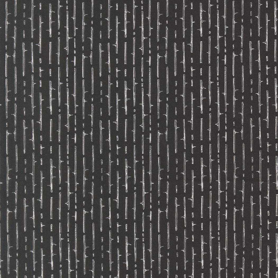 Coven Thorny Stripes Onyx 48806 16 by Robin Pickens for Moda Fabrics - black and gray striped Halloween quilting fabric