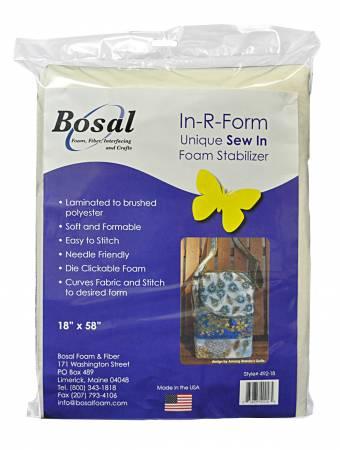 Bosal In-R-Form sew-in foam stabilizer sheet, 18in x 58in, in sealed plastic bag