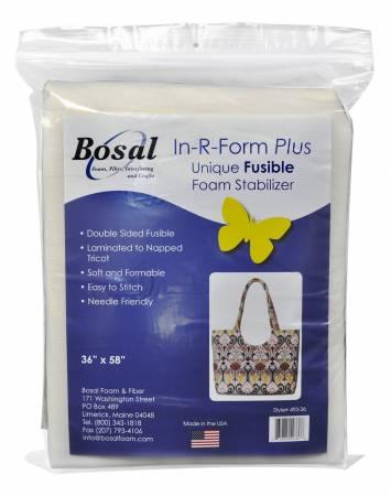 Fusible foam stabilizer sheets, double sided, 36 x 58 in, in clear package