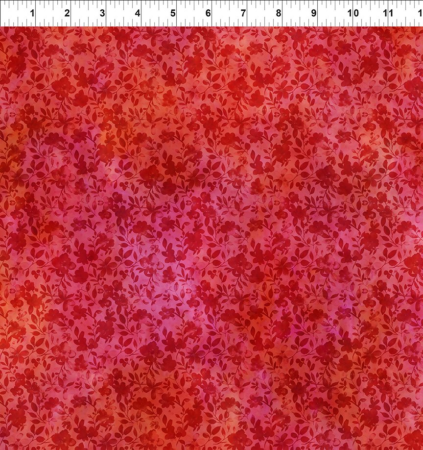Blooming Day & Night Twigs Red 5BDN-1 by Jason Yenter from In The Beginning Fabrics