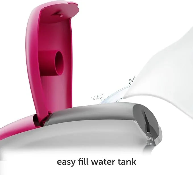 Raspberry steam iron with open easy-fill water tank