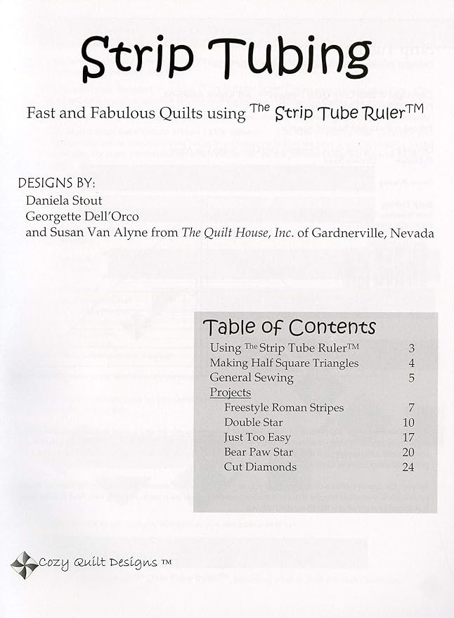 Strip Tubing # CQD04006 by Daniela Stout from Cozy Quilt Designs