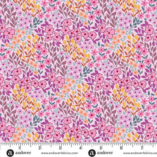 Sunset Cottage by Stephanie Organes Petalfield Pink A-10273-LP quilting cotton fabric