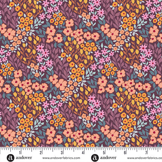 Sunset Cottage by Stephanie Organes Petalfield Purple A-10273-P quilting cotton fabric