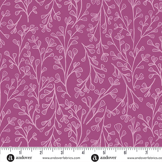 Sunset Cottage by Stephanie Organes Leafsong Purple A-10279-P quilting cotton fabric