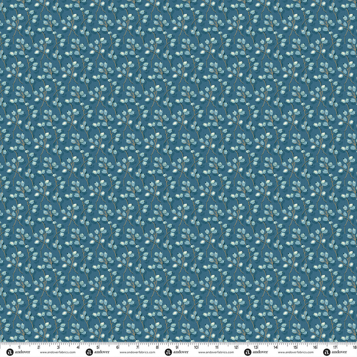 Blue Willow Barberry Slate quilting fabric by Laundry Basket Quilts for Andover
