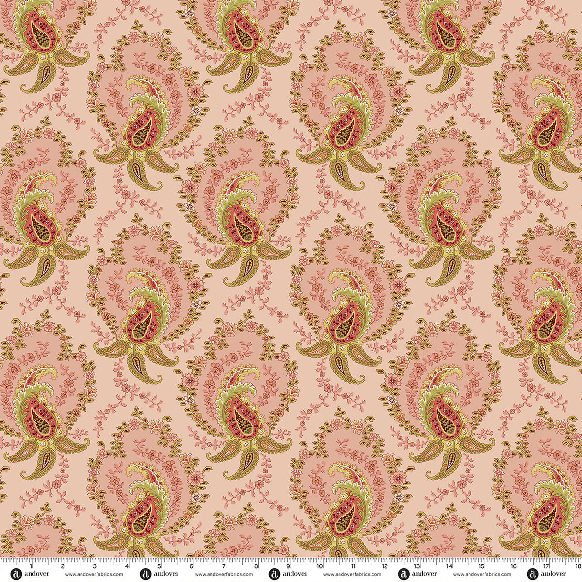 Amber Paisley Primrose quilting fabric by Laundry Basket Quilts for Andover
