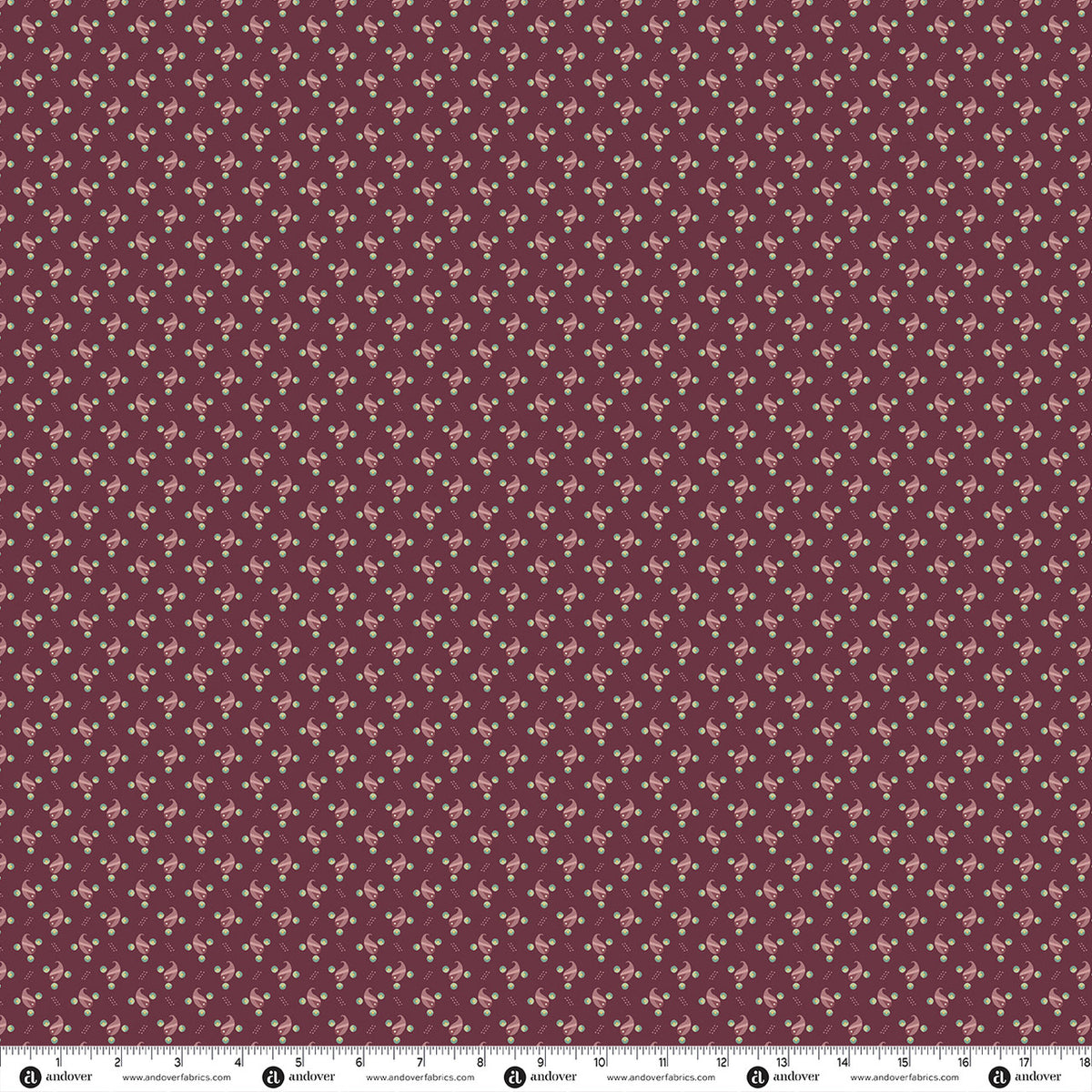 Amber Pasture Plum quilting fabric by Laundry Basket Quilts for Andover
