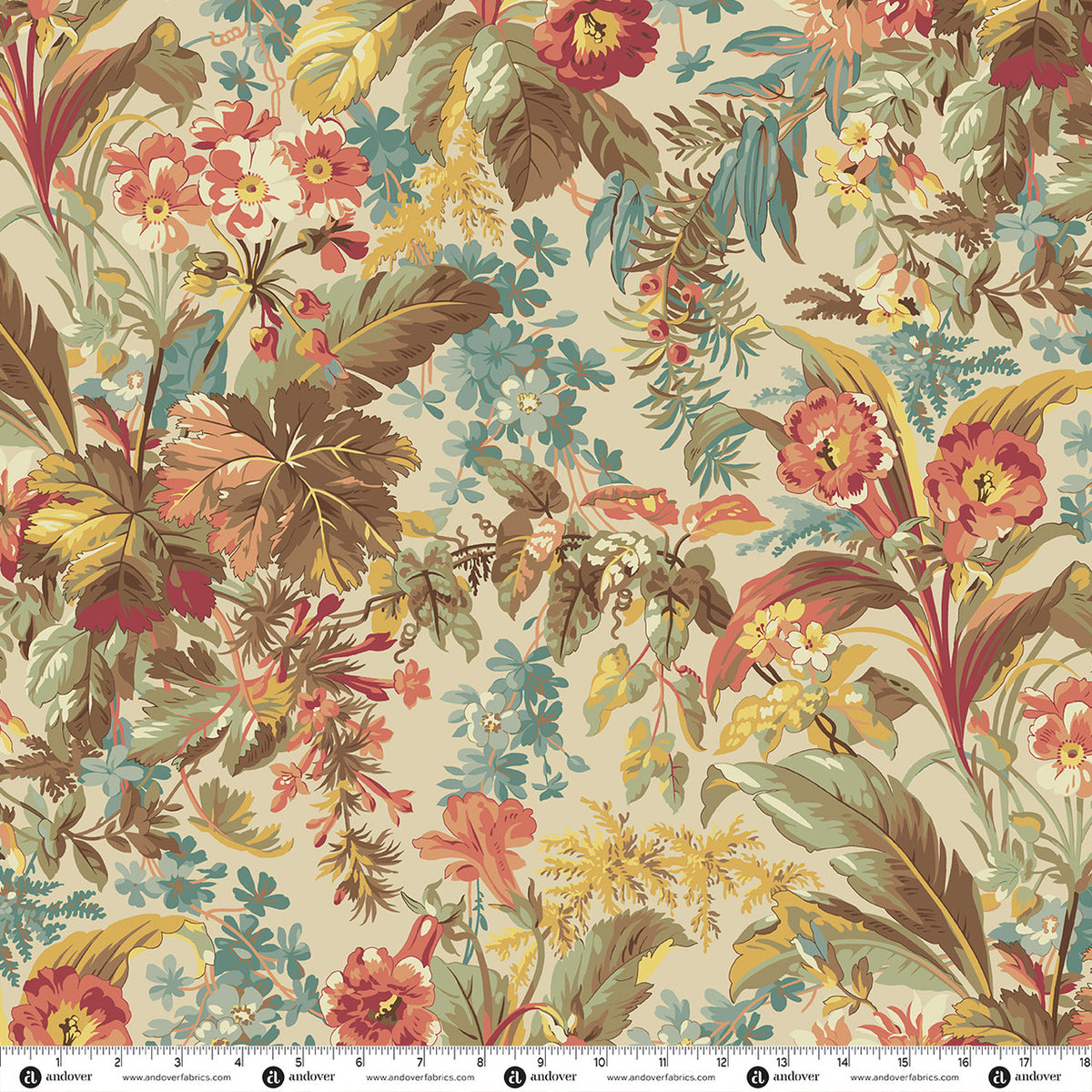Blue Willow Foliage Daylight quilting fabric by Laundry Basket Quilts for Andover