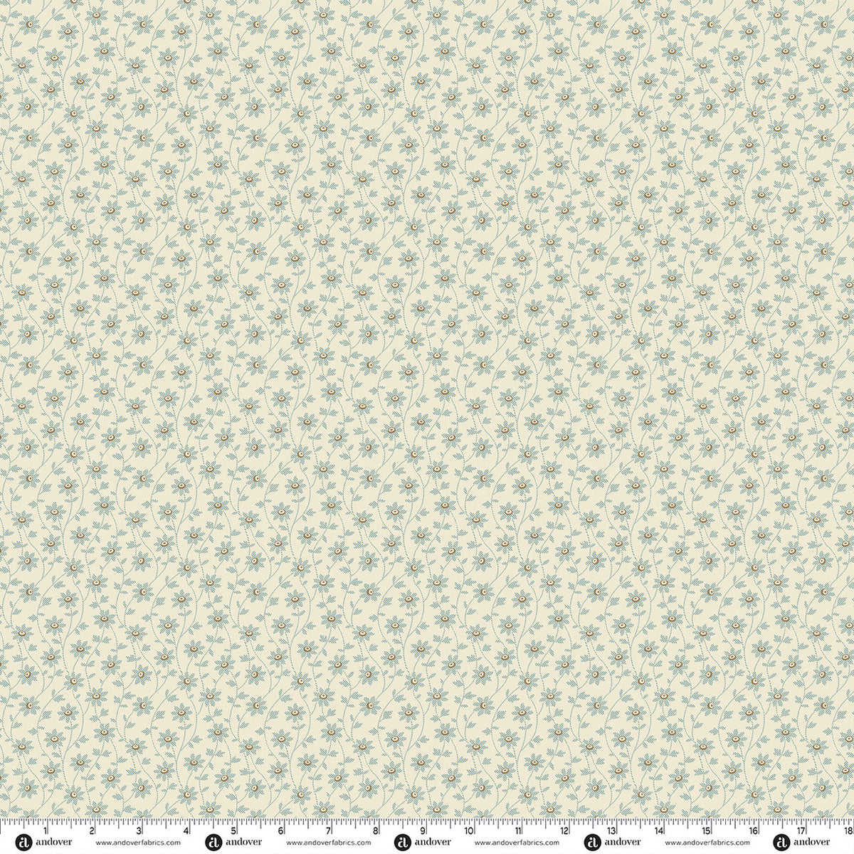 Blue Willow Slash Vine Vanilla quilting fabric by Laundry Basket Quilts for Andover