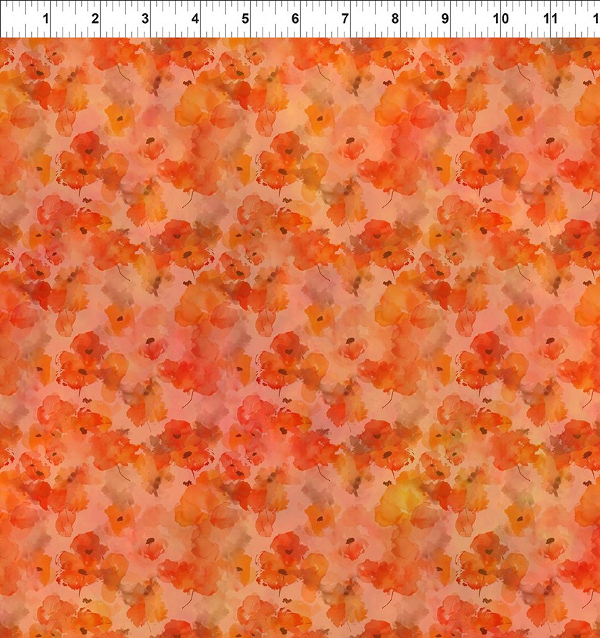 Blooming Day & Night Orange Poppies 7BDN-1 by Jason Yenter from In The Beginning Fabrics
