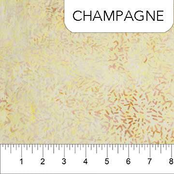 Champagne batik print fabric with abstract swirling motif