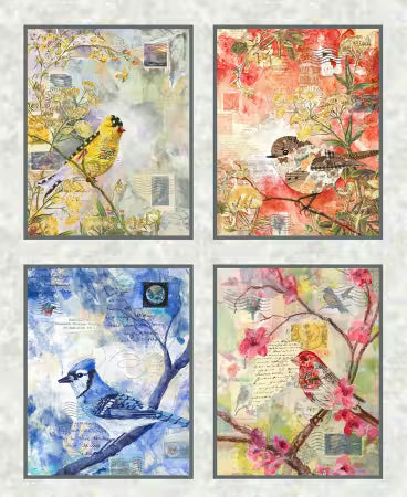 Air Mail Mist Four 15"x 19" Blocks 36 Inch repeat # 8506S-19 by Nancy Smith from Studio E