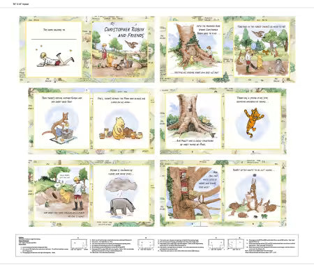 Classic Winnie Brown/Green Book Panel Winnie The Pooh 36in # 8729BPS-36 from Studio E