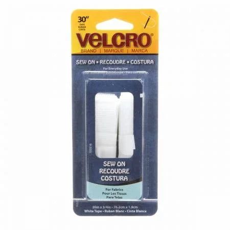 VELCRO® brand hook-and-loop fastener strip, white, in blister pack