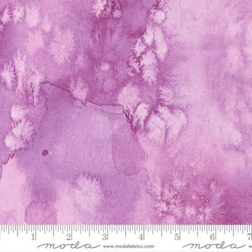 Lavender floral cotton fabric with abstract branches and blossoms