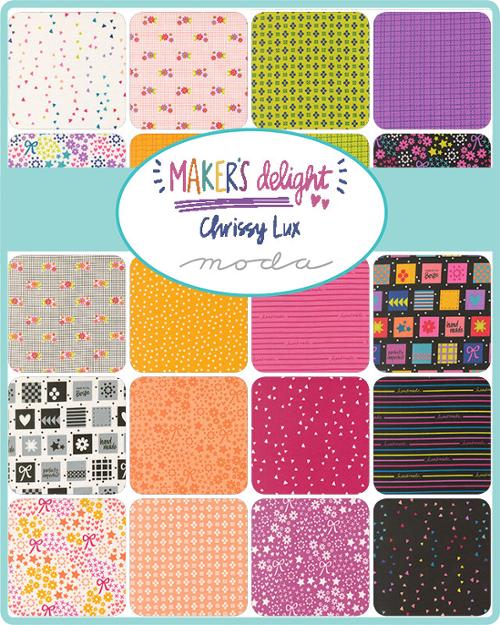 Moda Fabrics charm pack of 5-inch squares in colorful floral, geometric, stripe and dot prints