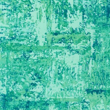 Aqua teal abstract textured fabric with mottled, streaked pattern