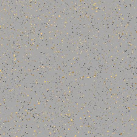 Gray fabric with small gold speckled dots