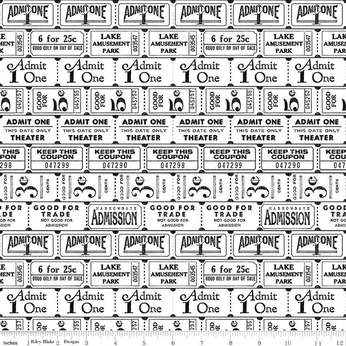 Art Journal Ticket Rolls White C13037-WHITE from Riley Blake Designs Sold by the Half Yard