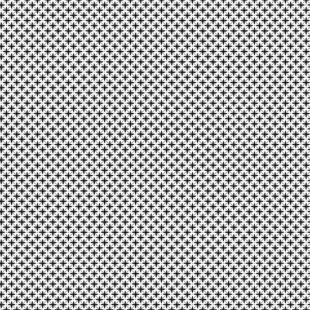 Black and white geometric fabric with small repeating shapes