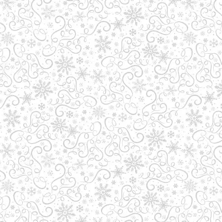 White Scrolls & Snowflakes # C3911-WHITE from Timeless Treasures