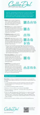 Woven 100% Cotton Fusible Interfacing 22in x 25yds # CD101F from Callie Del