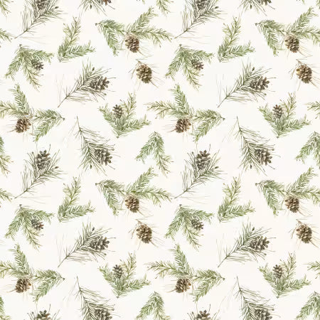 Holiday Spirit Pinecones Cream # CD17464R-CREAM by Lisa Audit from Riley Blake Designs