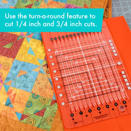 Stripology Mini quilting ruler with turn-around feature and cutting grid
