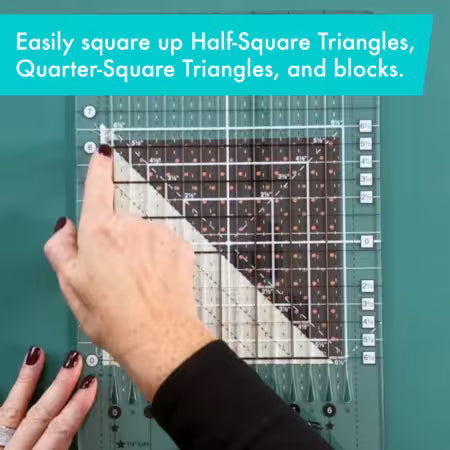 Stripology Mini quilting ruler for squaring half-square triangles and blocks