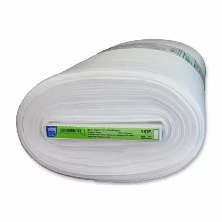Fusible fleece roll in light gray with green product label