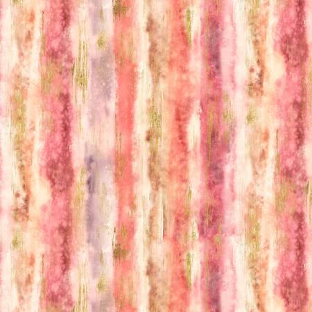 Watercolor ombre fabric with pink and cream abstract vertical blooms
