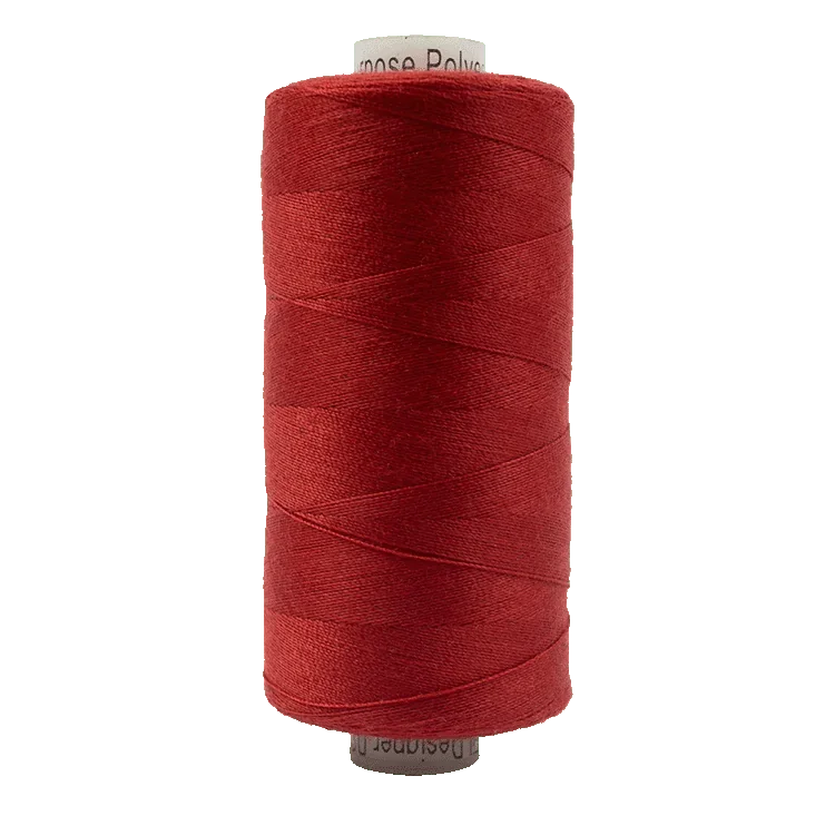 Crimson red polyester thread spool, 40wt, 1000 m