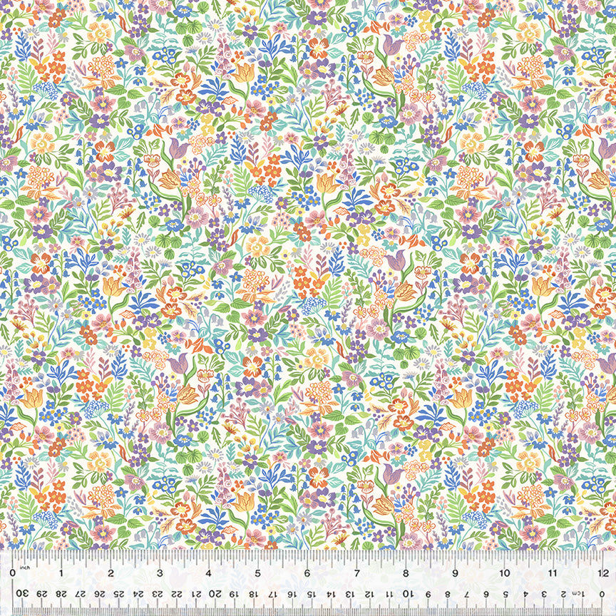Robin Ivory Ditsy Garden 53843-1 by Clare Therese Gray for Windham Fabrics
