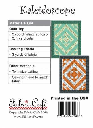 Green geometric quilt pattern card with small square sample, 3-yard.