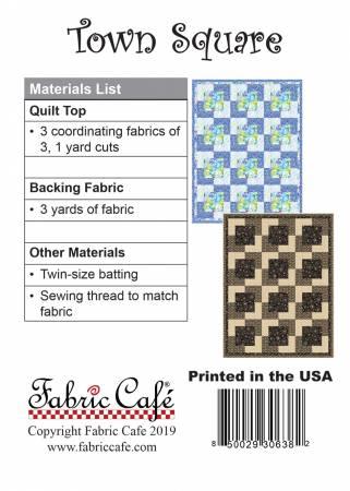 Patchwork quilt pattern sample, black and tan square blocks