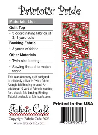 Patriotic Pride Individual Pattern # FC092321-01 from Fabric Cafe