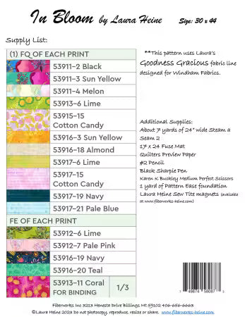 In Bloom Collage Pattern by Laura Heine # FWLHIB Fiberworks