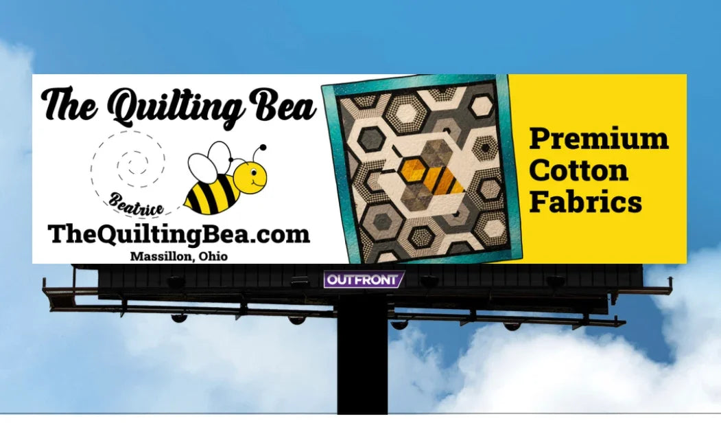 Billboard advertising premium cotton fabric with geometric pattern and bee graphic