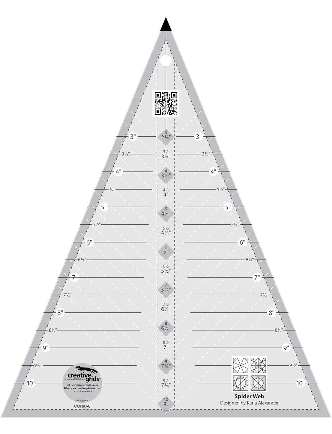 Creative Grids Spider Web Quilt Ruler # CGRKA6