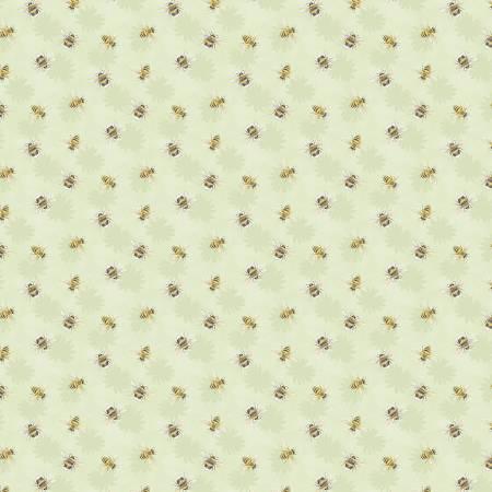 Light yellow fabric with scattered small bee prints